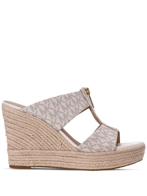 michael kors beige suede wedge shoes|Michael Kors bradley canvas wedge.